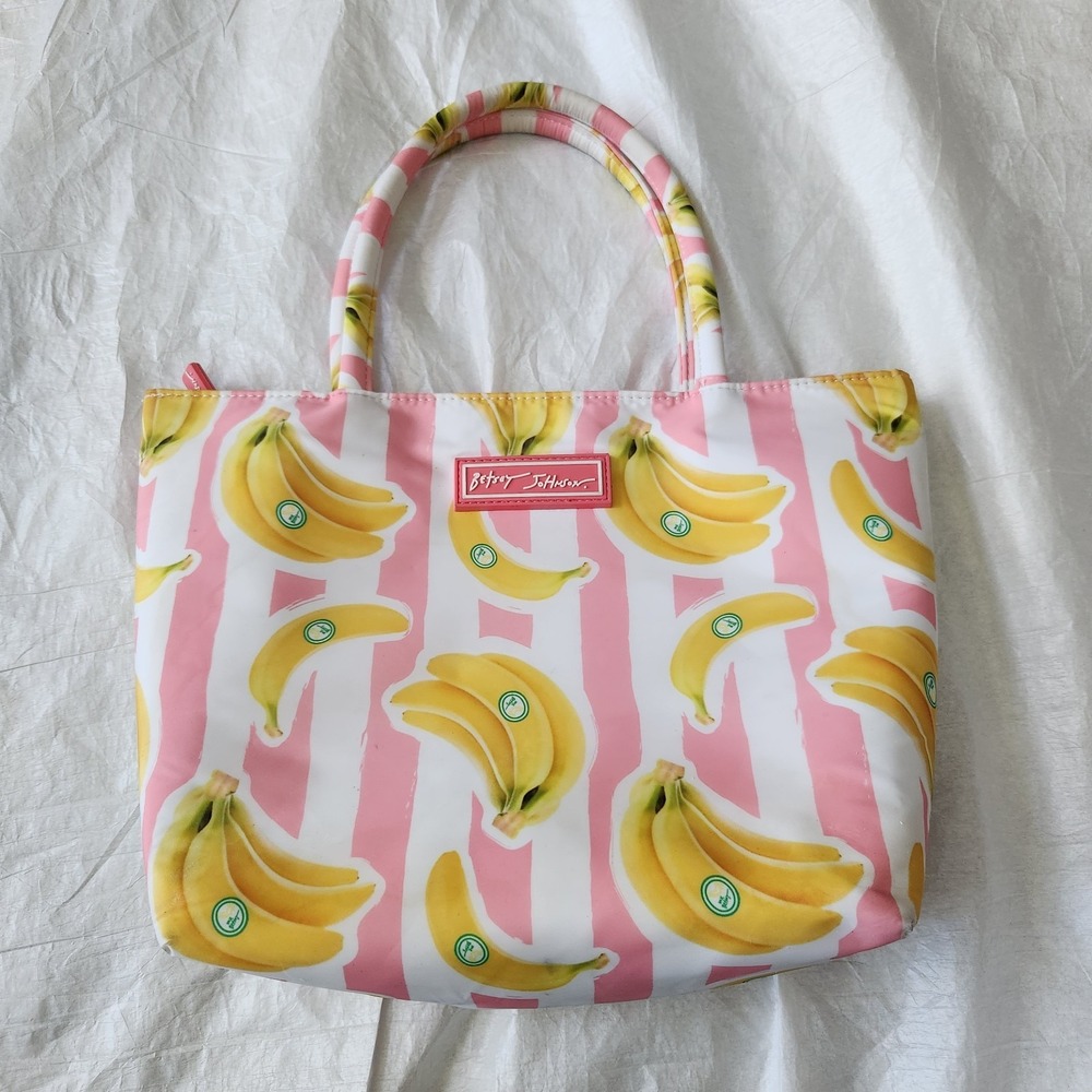 Betsey Johnson Insulated Lunch Tote BagFun Retro Yellow pink Banana Theme